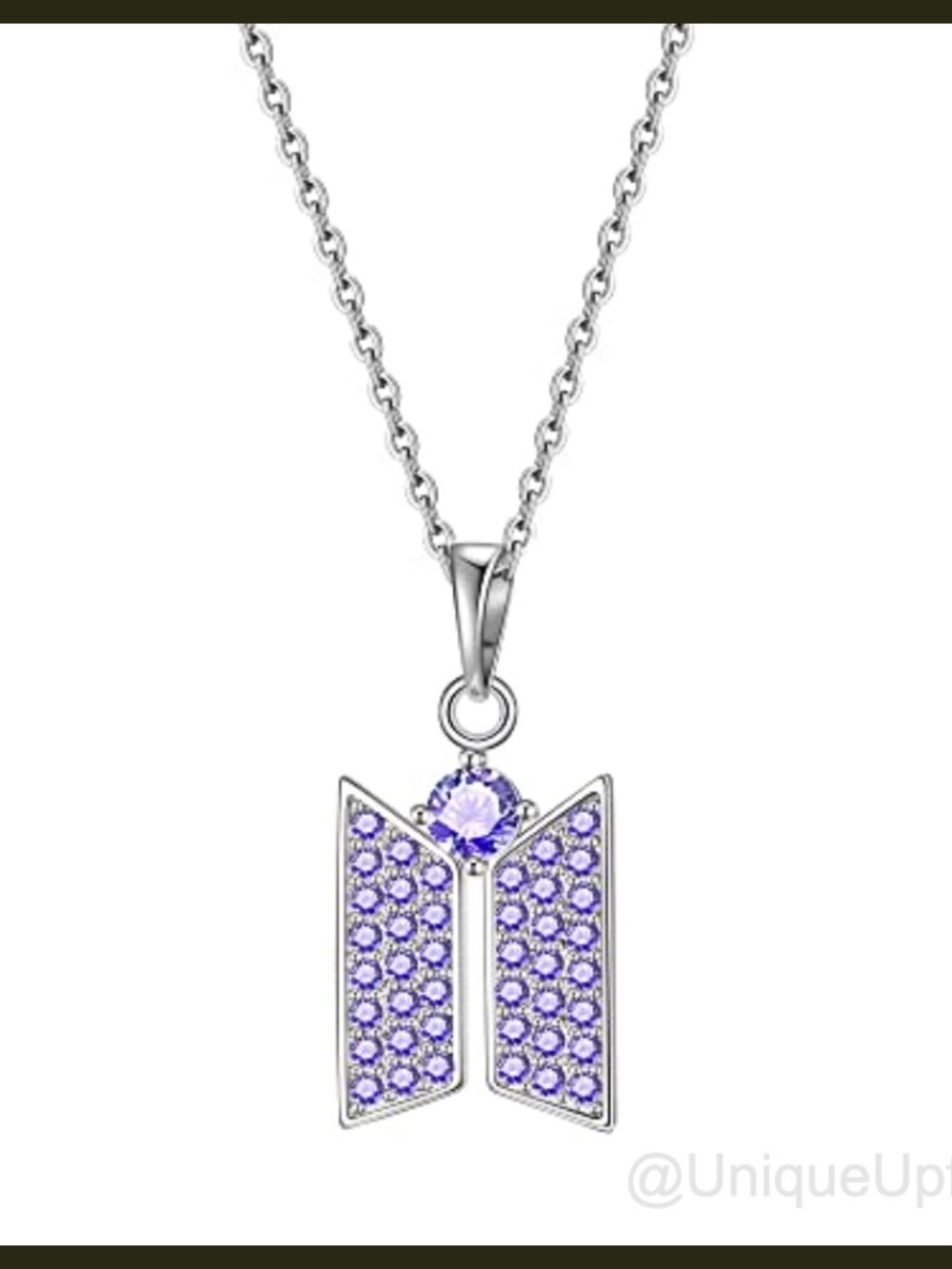 18K Gold Plated Cubic Zirconia Pendant Necklace Fan Gift